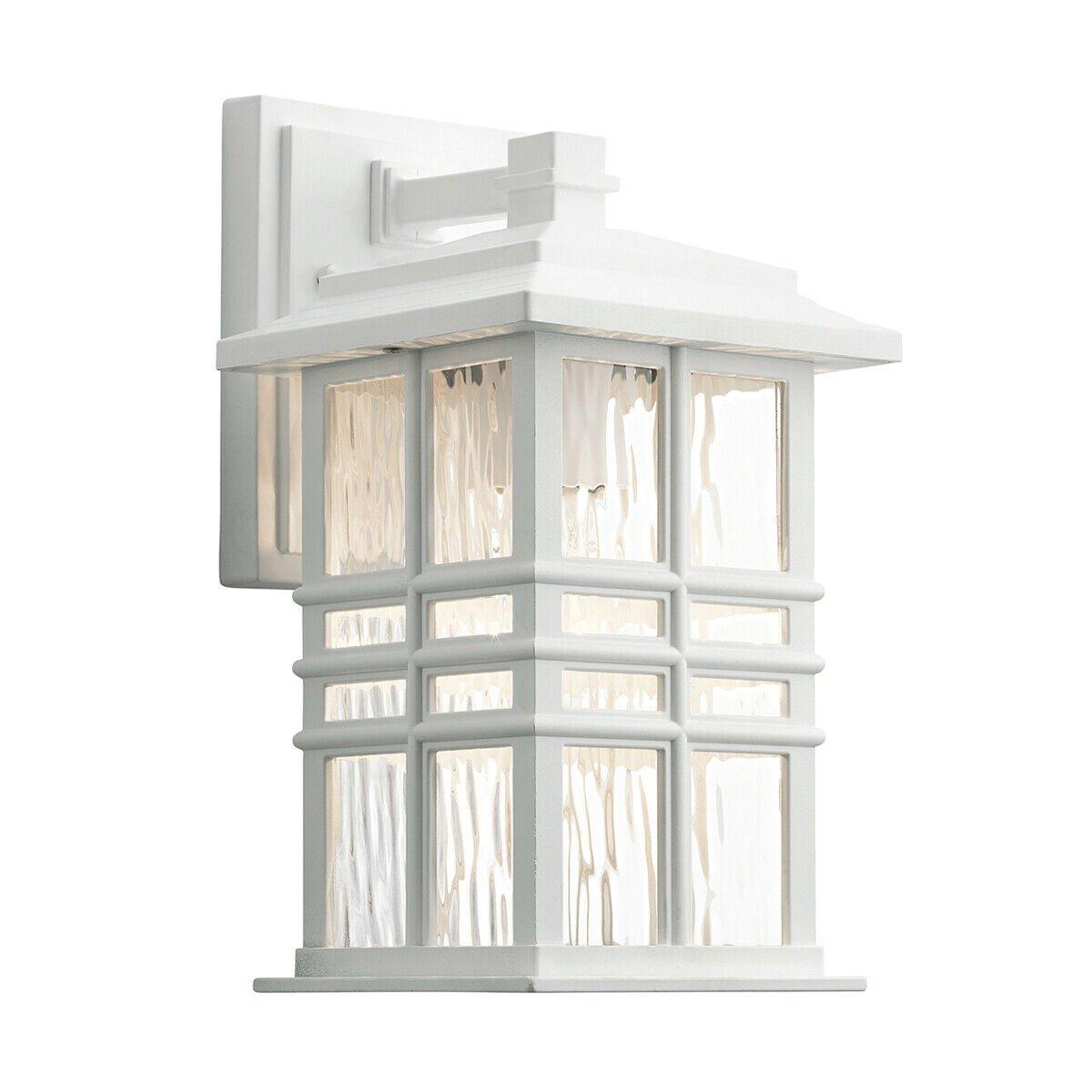 Outdoor IP44 1 Bulb Wall Light Lantern White LED E27 40W d01627