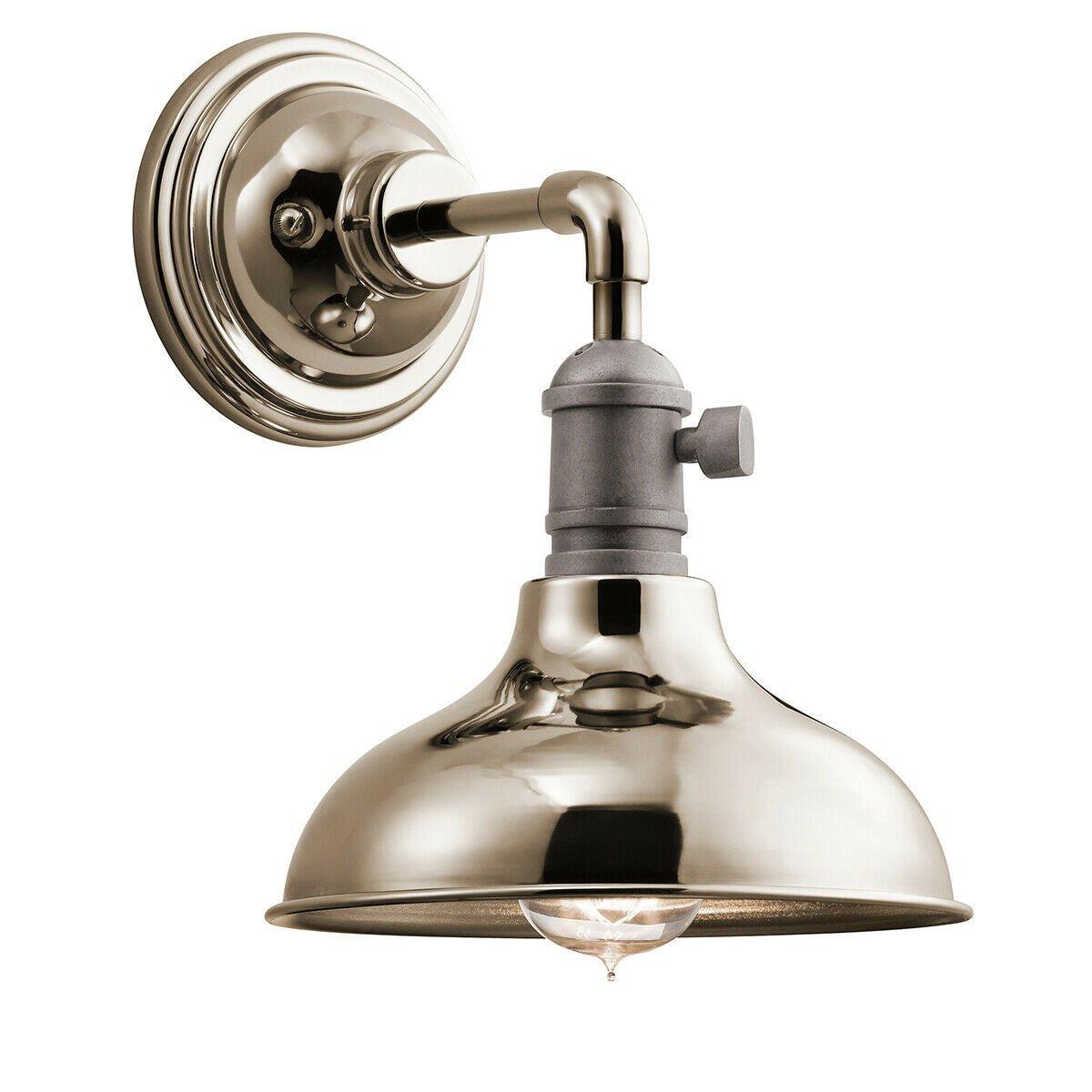 Wall Light Retro Industrial Wide Bell Downlight Shade Natural Brass LED E27 60W