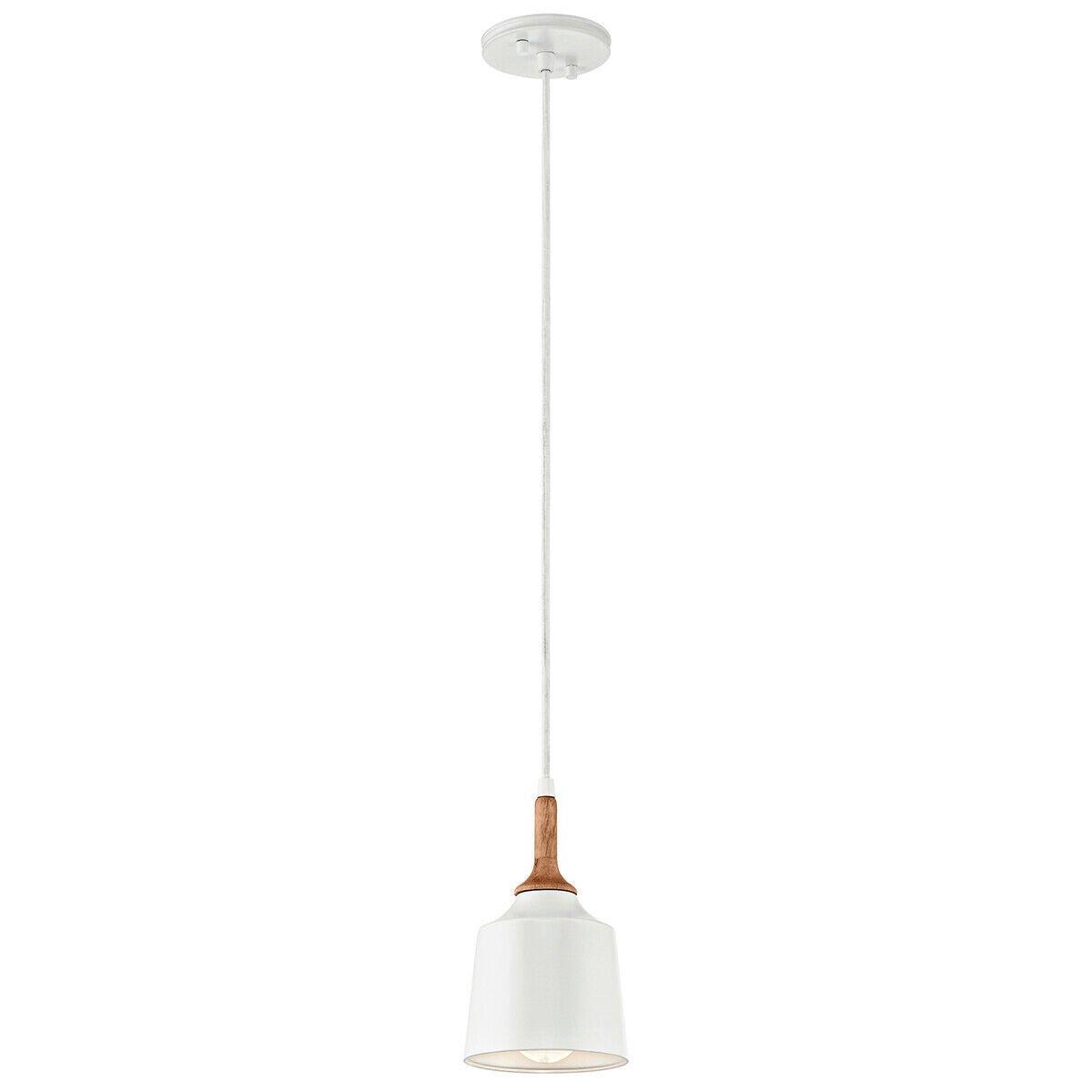 1 Bulb Ceiling Pendant Light Fitting White LED E27 60W Bulb