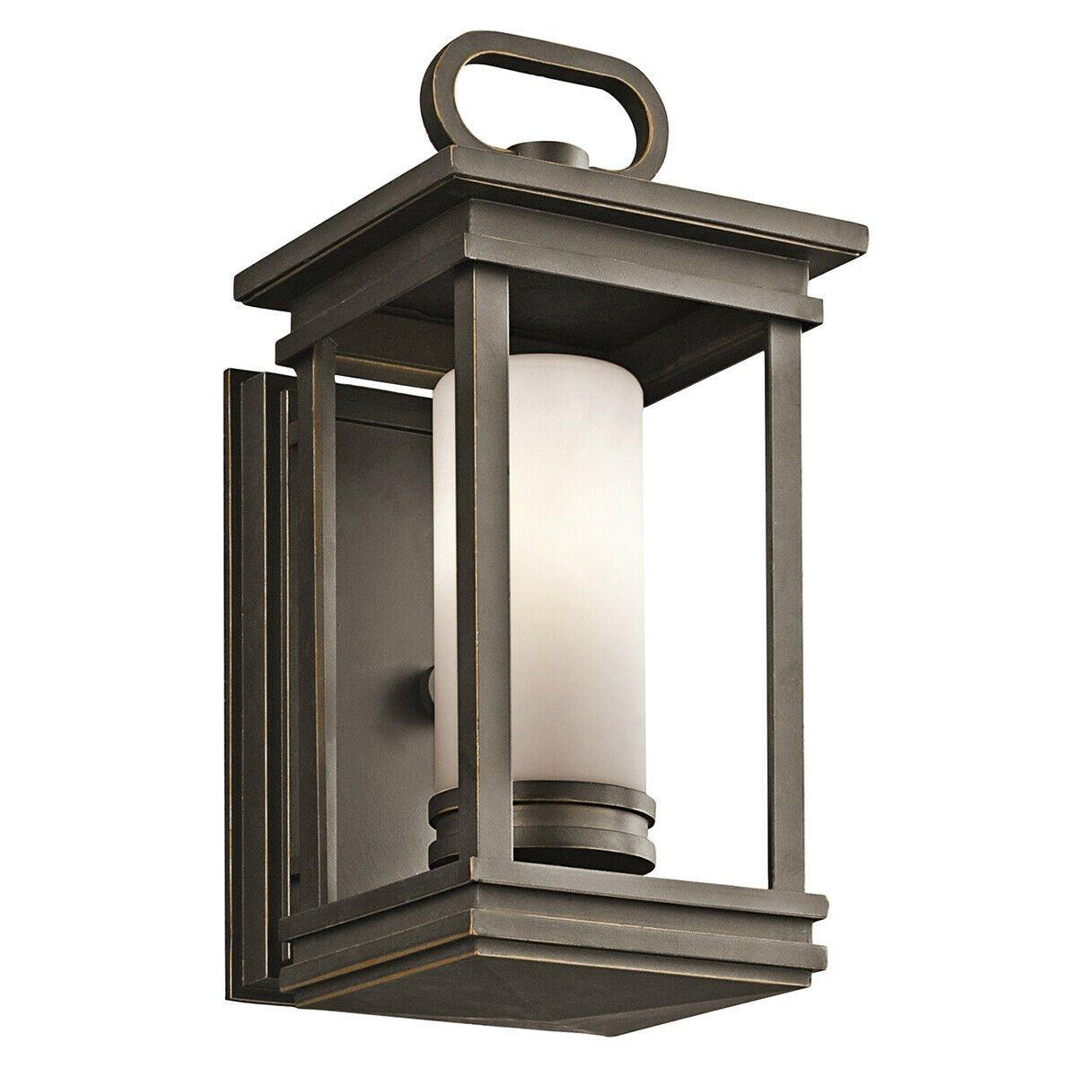 Outdoor IP44 Wall Light Sconce Rubbed Bronze LED E14 60W Bulb Outside External