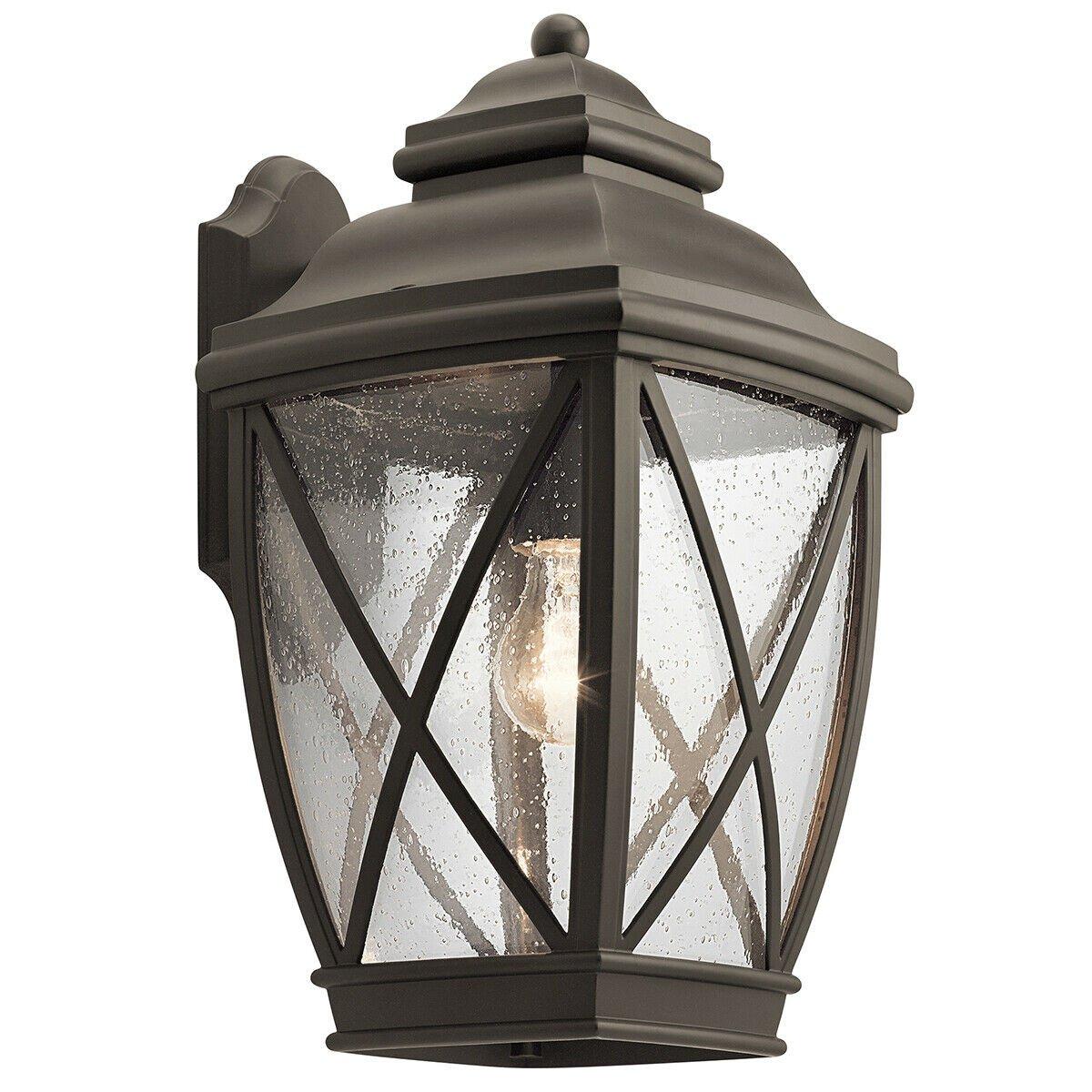 Outdoor IP44 1 Bulb Wall Light Lantern Olde Bronze LED E27 60W d01822