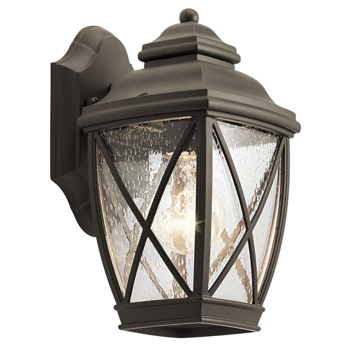 Outdoor IP44 1 Bulb Wall Light Lantern Olde Bronze LED E27 60W d01824