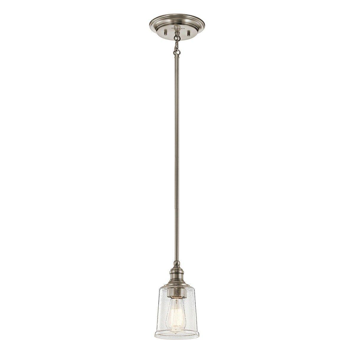 1 Bulb Ceiling Pendant Light Fitting Classic Pewter LED E27 60W Bulb