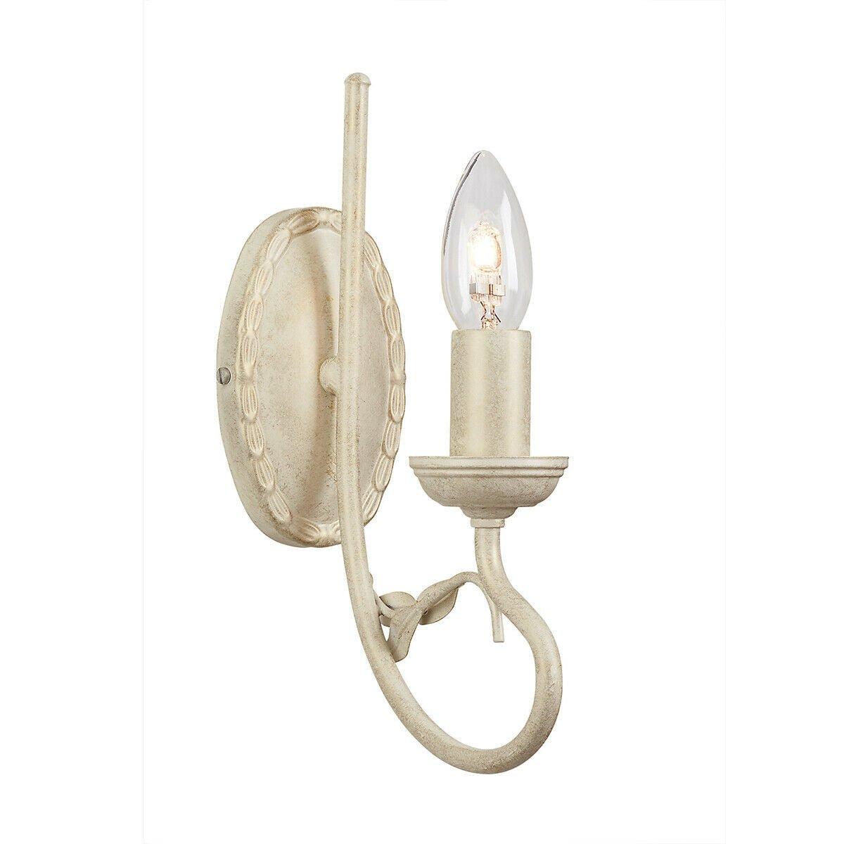 Wall Light Handmade & Hand Finished Metal Branch & Leaves Ivory Gold LED E14 60W