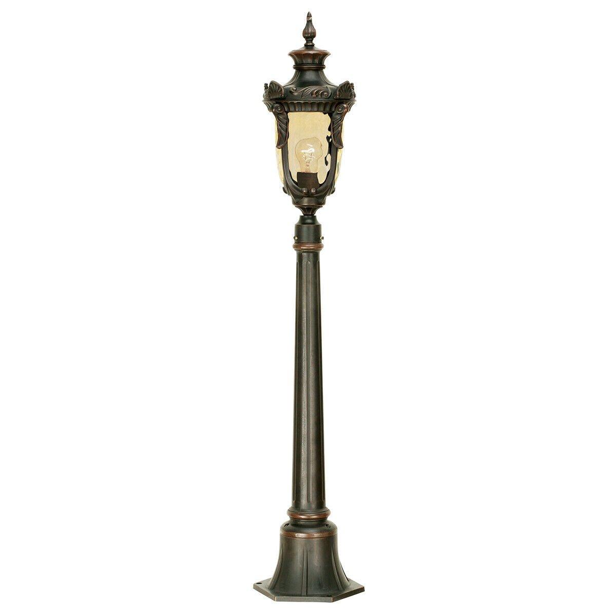Outdoor IP44 1 Bulb Short Mini Lamp Post Pillar Old Bronze LED E27 100W