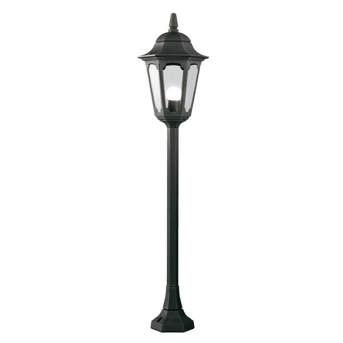 Outdoor IP44 1 Bulb Short Mini Lamp Post Pillar Black LED E27 100W d02085