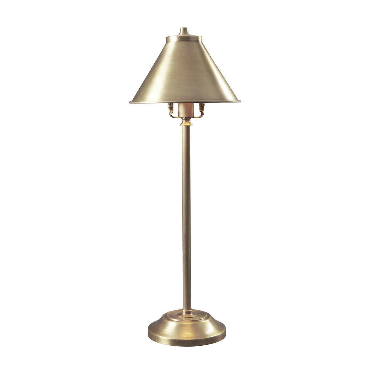 Table Lamp Stick Lamp Elegant Plain Stem Lounge Bedroom Office Aged Brass LED 7W