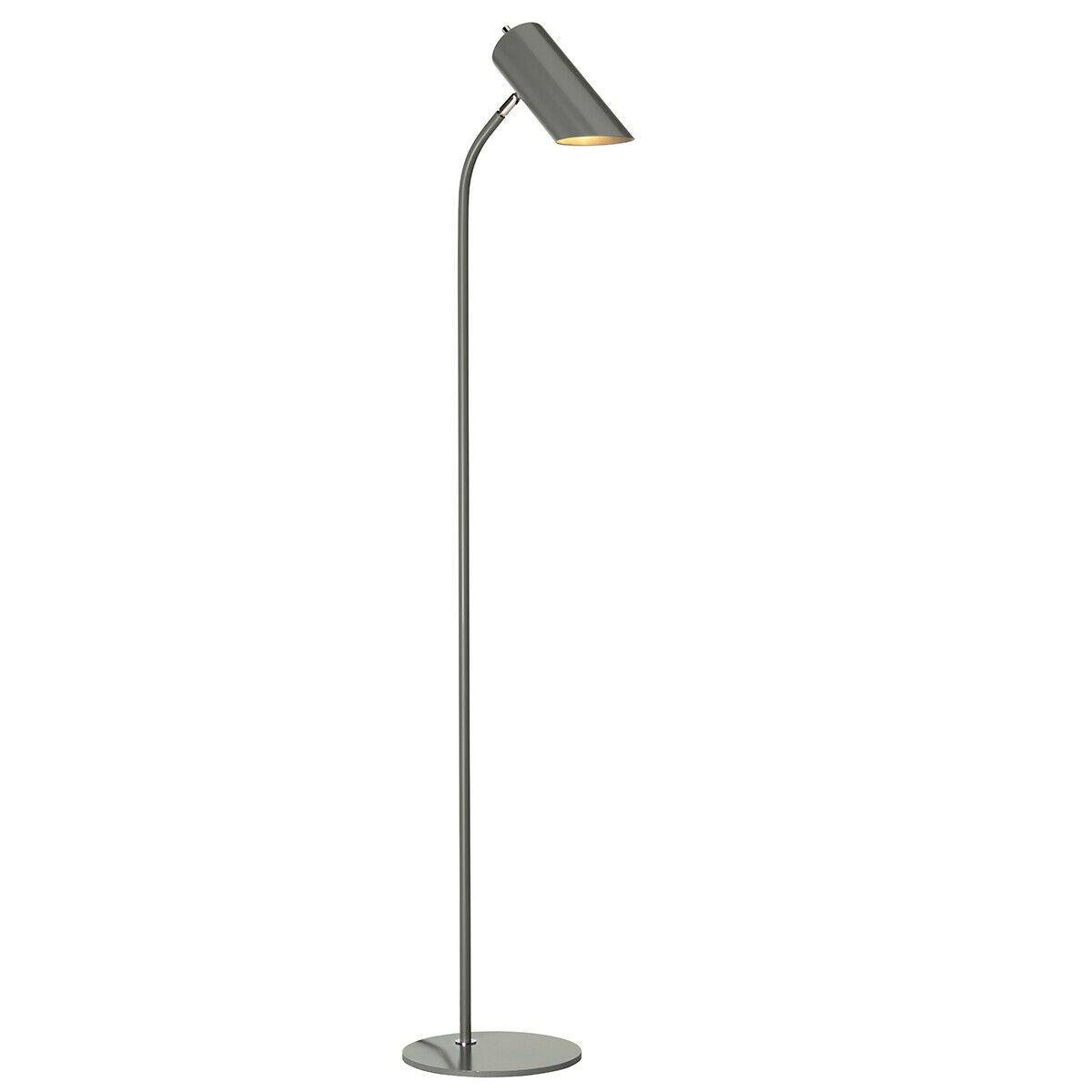 Floor Lamp Dark Grey Highly Polished Nickel Finish LED E27 8W Bulb