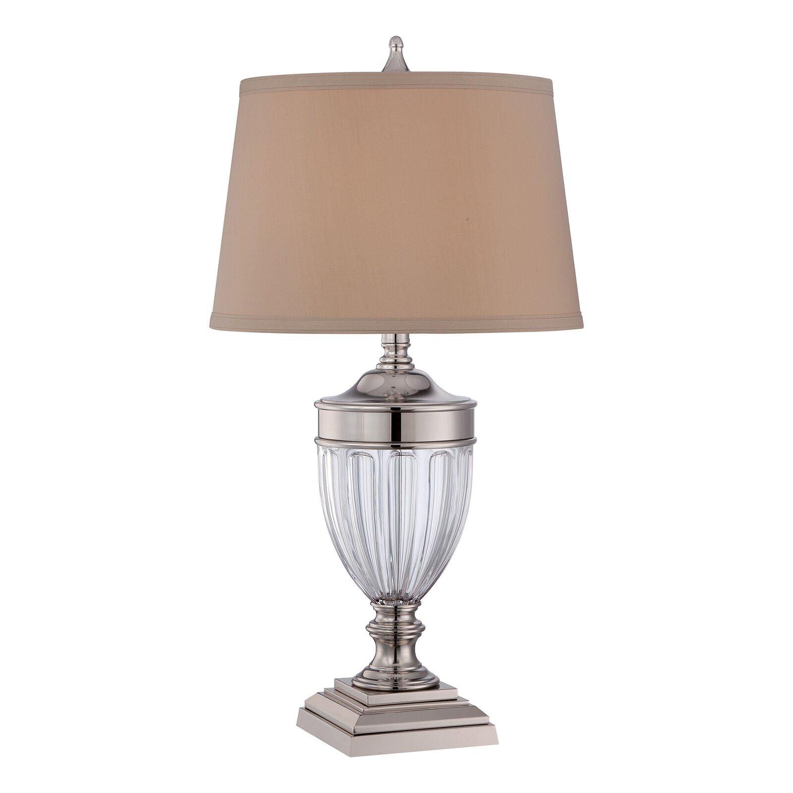 Table Lamp Highly Polished Nickel Finish LED E27 100W Single Bulb d02195