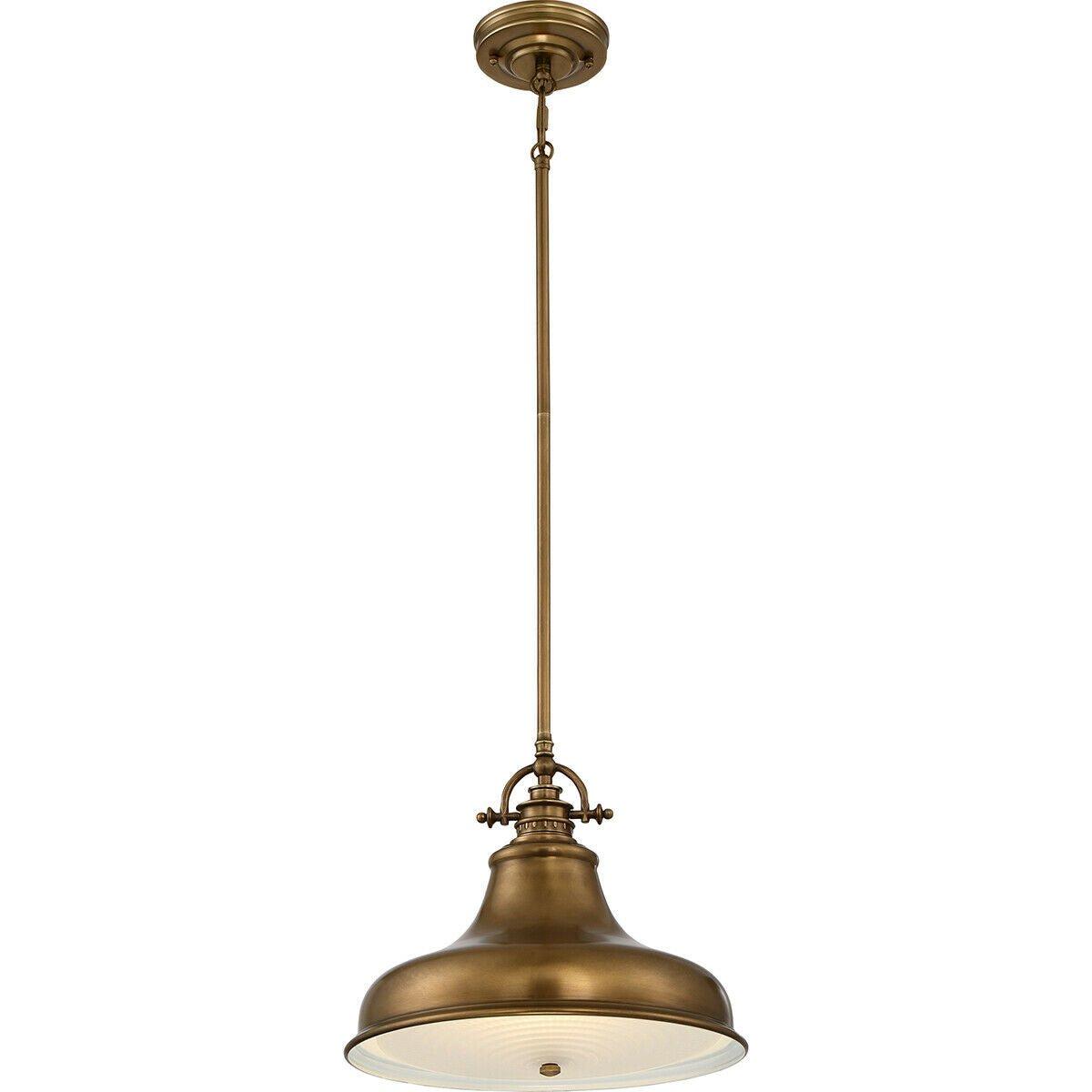 1 Bulb Ceiling Pendant Light Fitting Weathered Brass LED E27 100W Bulb