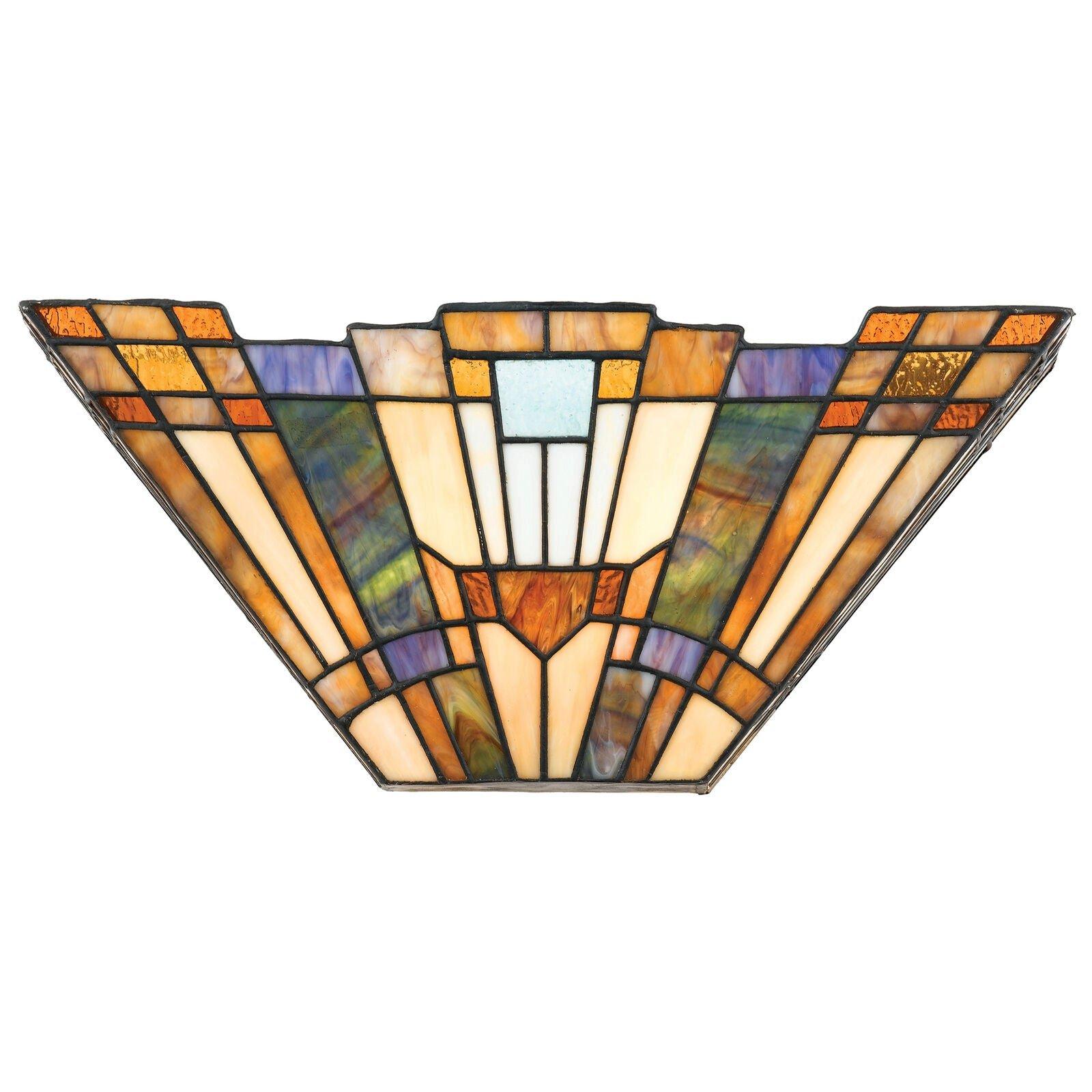 Twin Wall Light Tiffany Style V Shape Pyramid Glass Art LED E14 60W