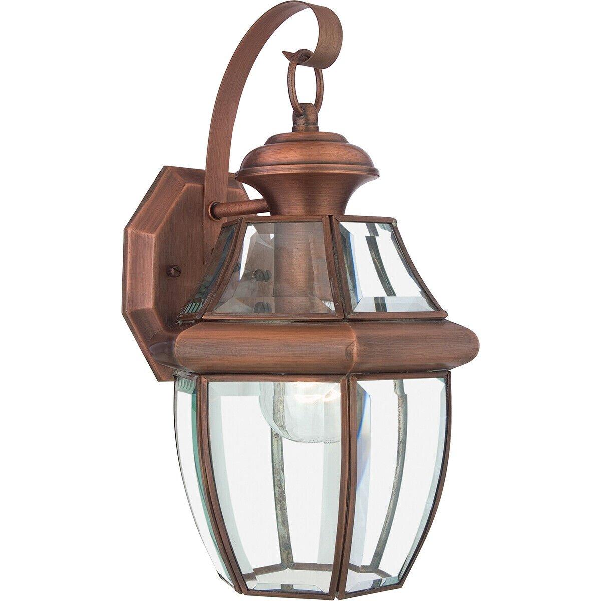 Outdoor IP44 Wall Light Sconce Aged Copper LED E27 100W Bulb Outside External
