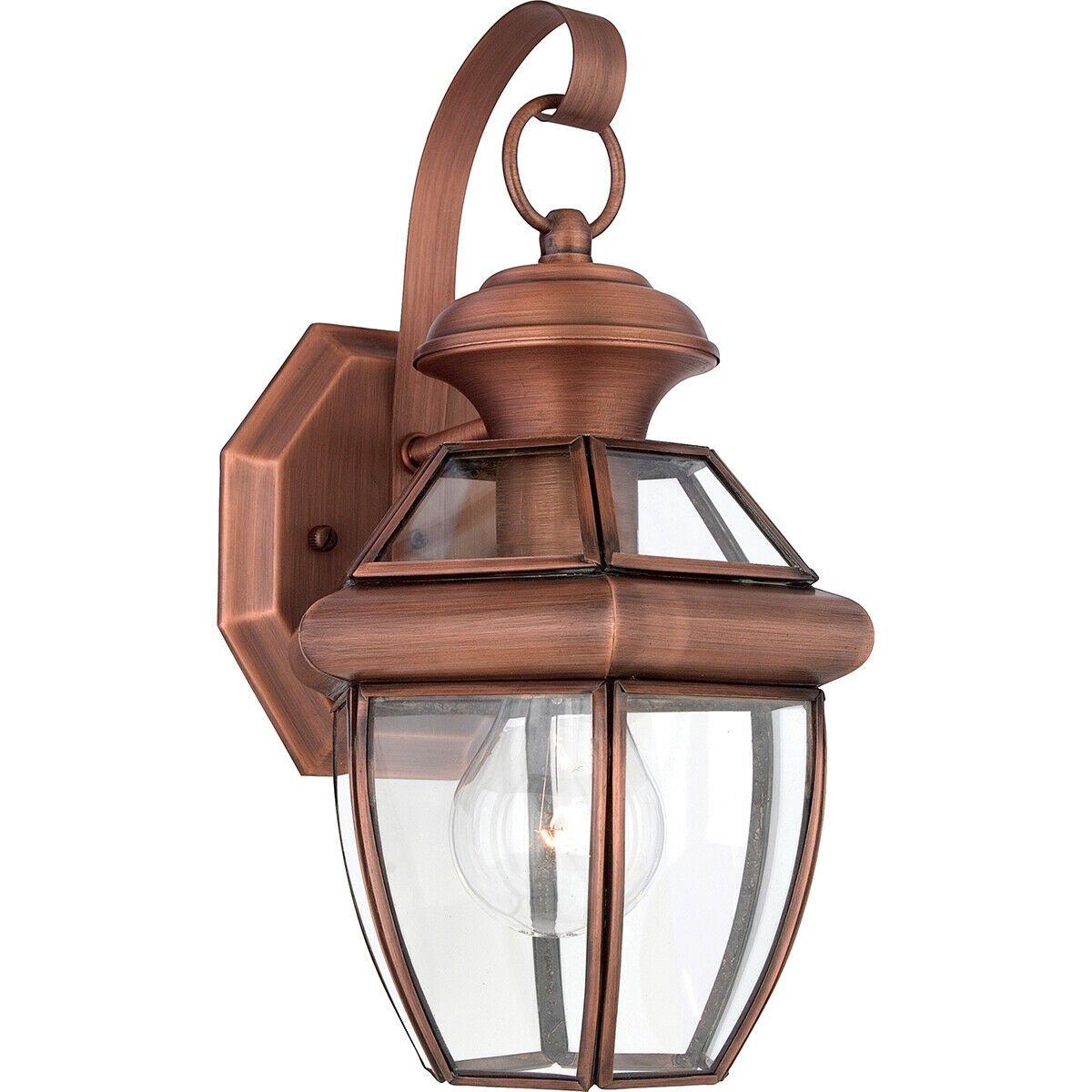 Outdoor IP44 Wall Light Sconce Aged Copper LED E27 60W Bulb Outside External