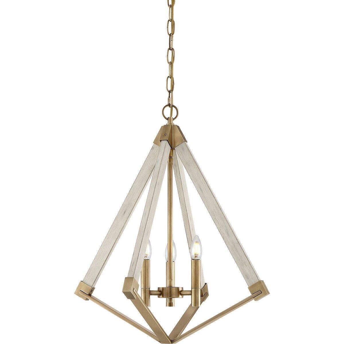 3 Bulb Chandelier Hanging Pendant LIght Weathered Brass LED E14 60W Bulb