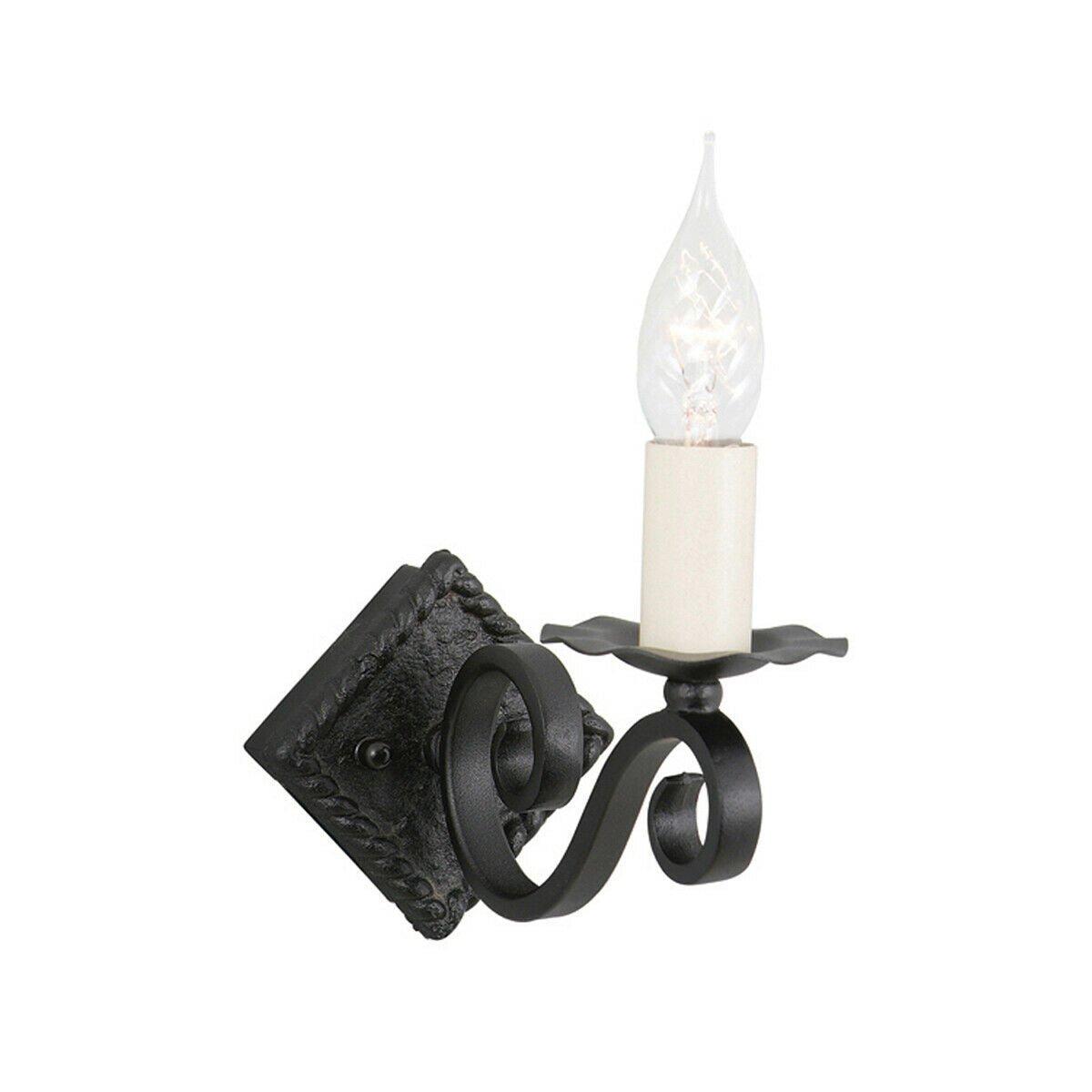 Wall Light Wrought Iron Craftsman Hand Made Medieval Black LED E14 60W