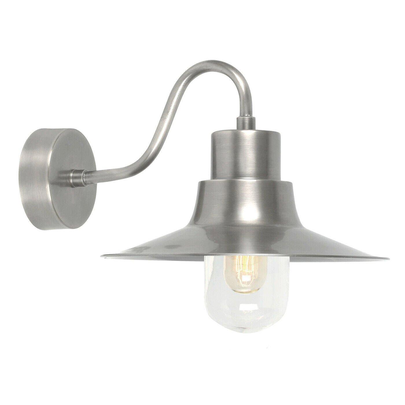 Outdoor IP44 1 Bulb Wall Light Lantern Antique Nickel LED E27 100W