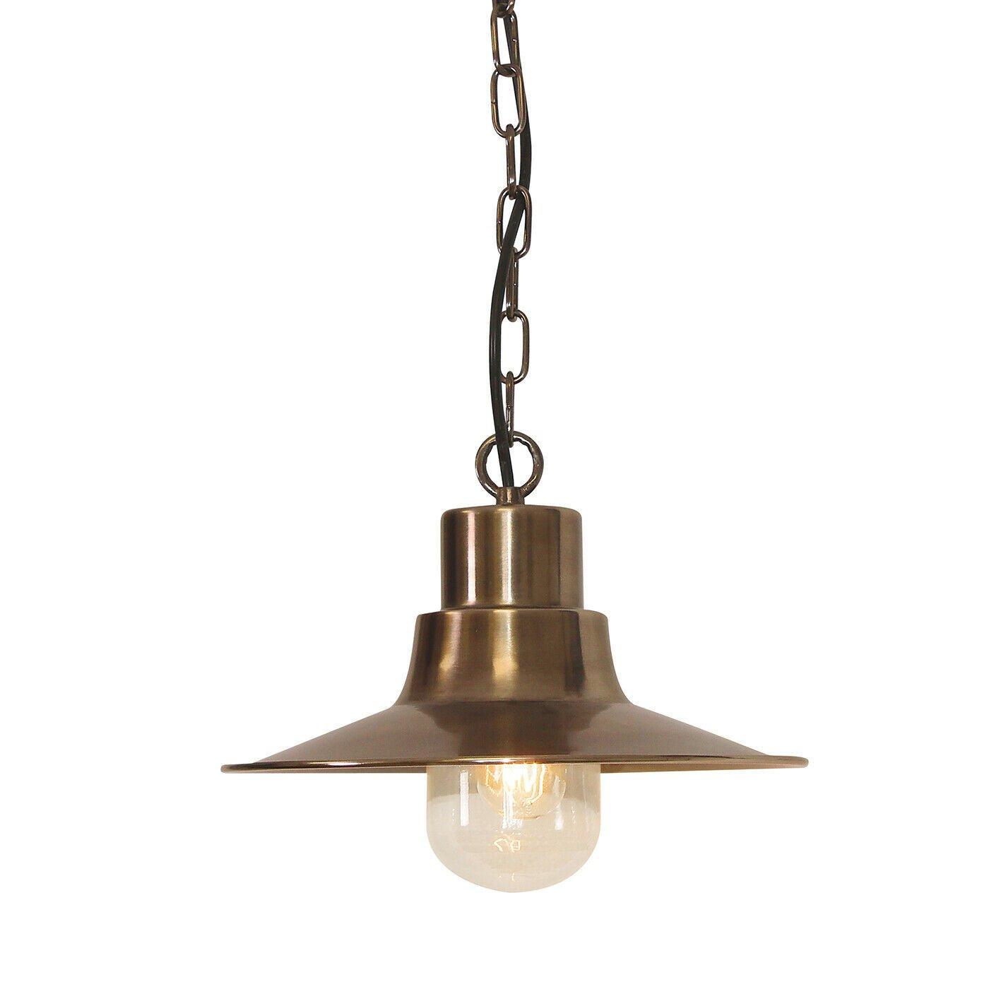 Outdoor IP44 1 Bulb Hanging Chain Lantern Aged Brass LED E27 100W