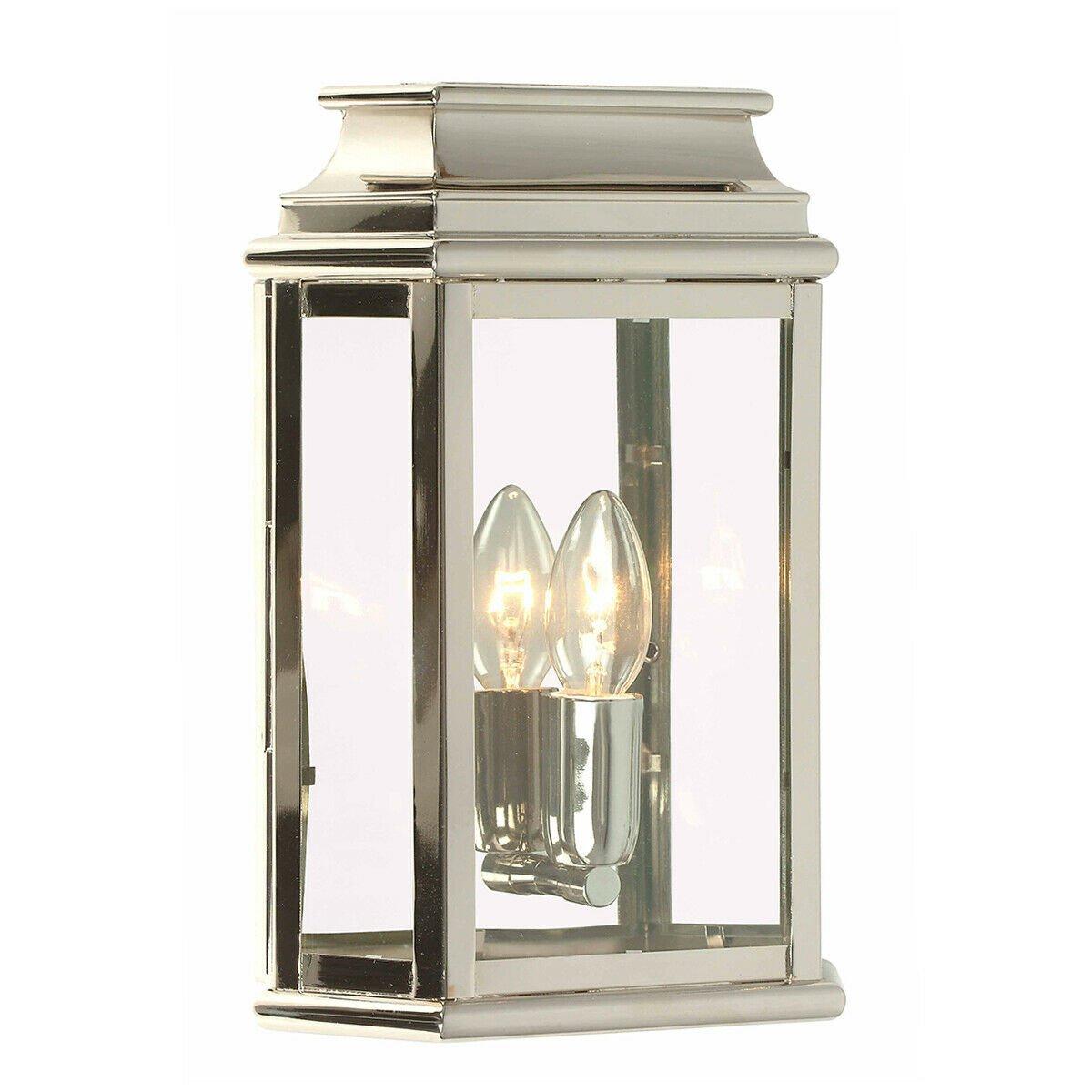 Outdoor IP44 Wall Light Highly Polished Nickel LED E27 100W d02506