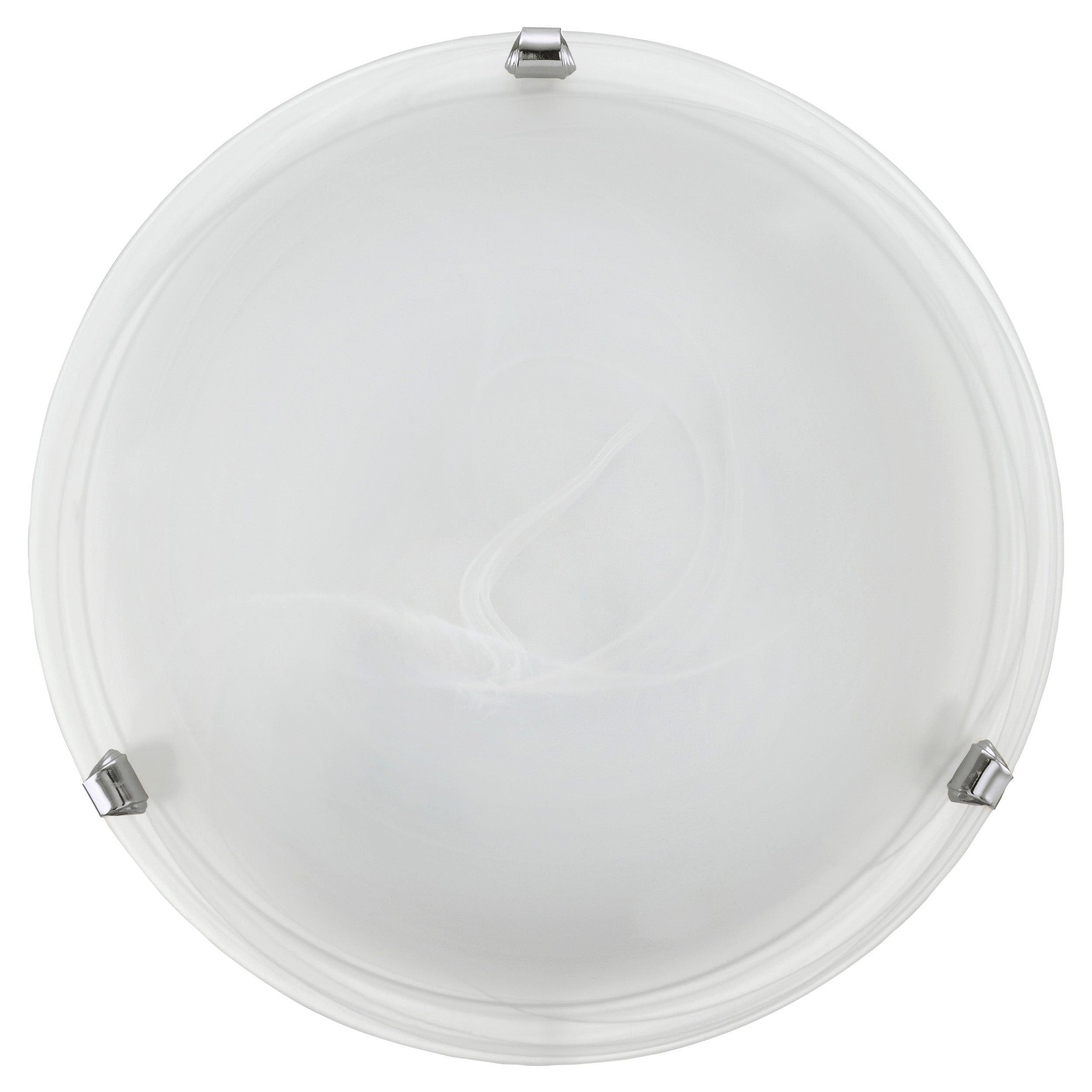 Wall Flush Ceiling Light Colour Chrome Shade Glass Alabaster Bulb E27 1x60W