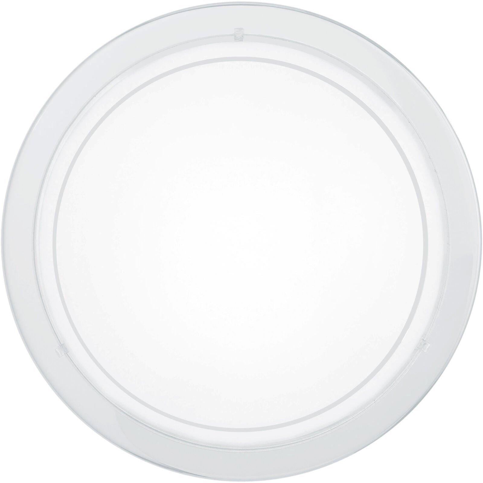 Wall Flush Ceiling Light White Shade White Clear Glass Painted Bulb E27 1x60W