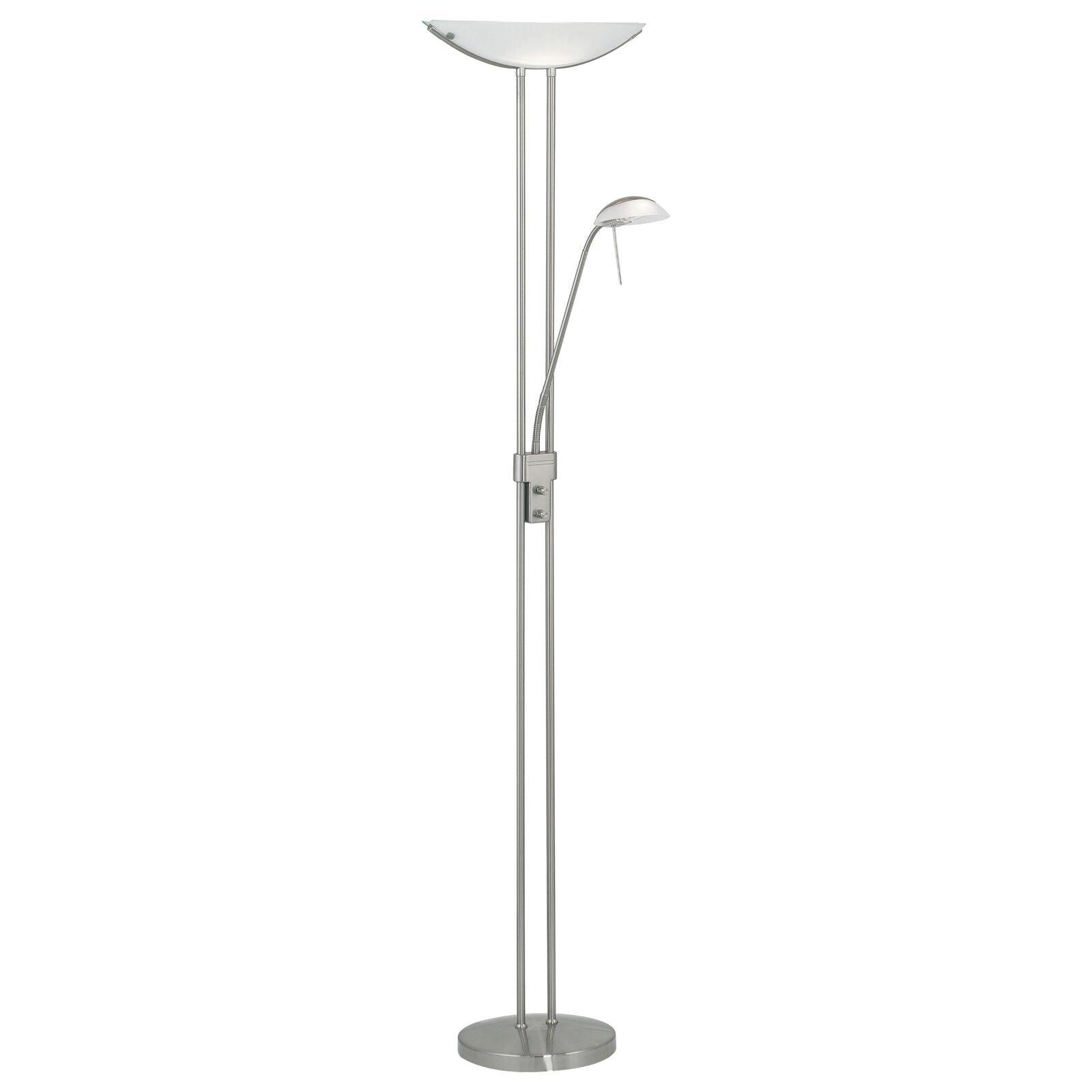 Floor Lamp Light Satin Nickel Shade White Satin Glass Bulb R7S G9 1x230W 1x33W