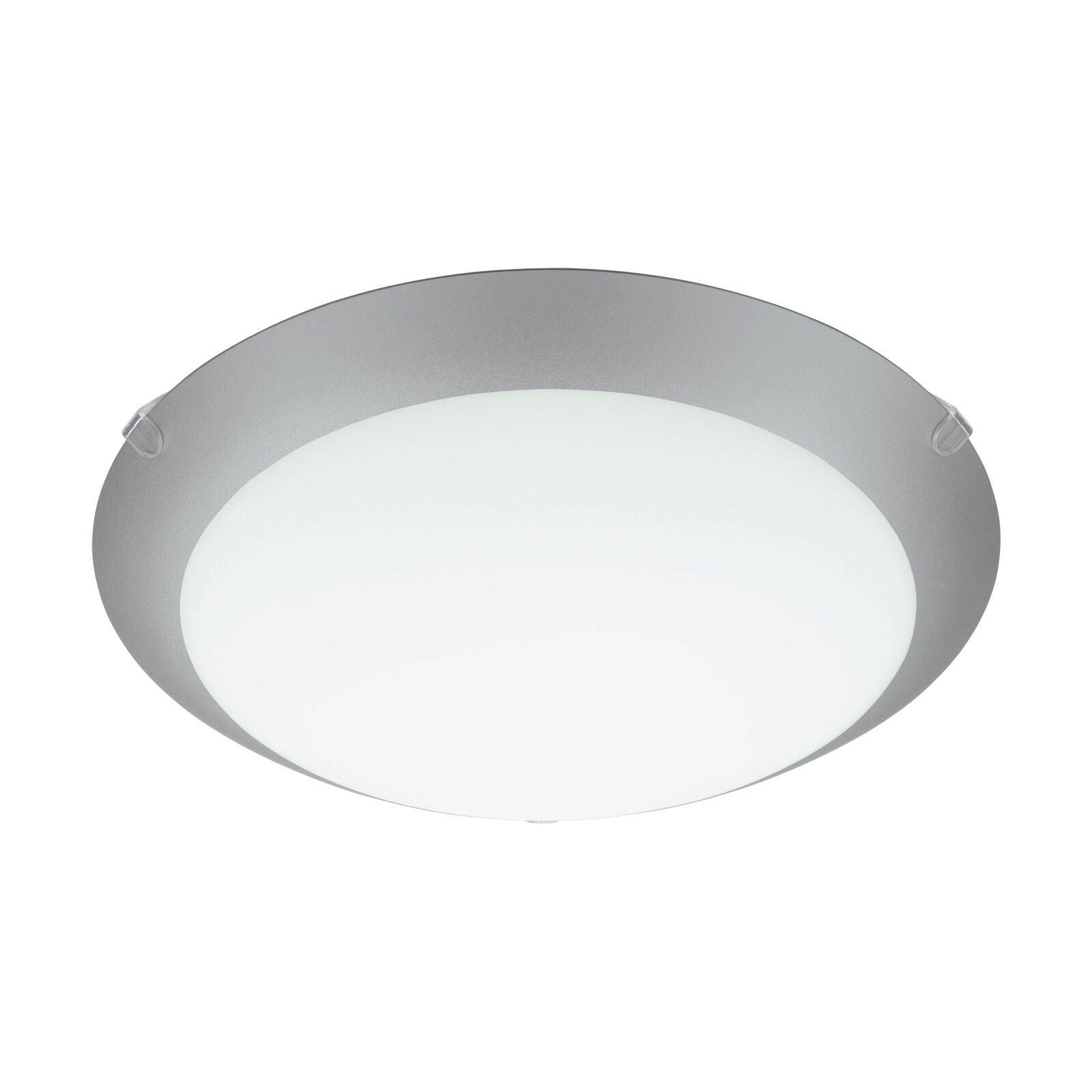 Wall Flush Ceiling Light White Steel White Silver Satin Glass Bulb E27 1x60W