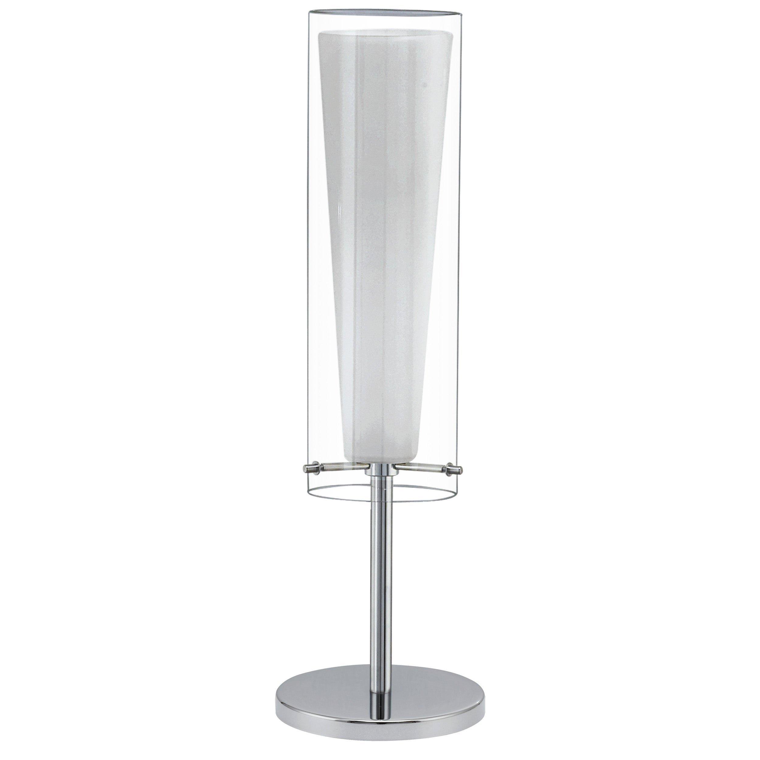 Table Lamp Colour Chrome Shade Clear White Glass Glass Opal Matt Bulb E27 1x60W