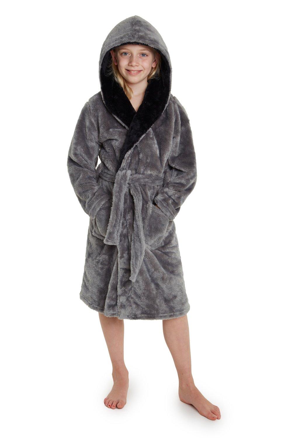 Hooded Fluffy Dressing Gown