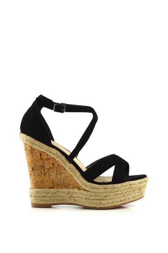 XY London 'Chance' Woven Strappy Wedge Heel Platform Sandals 1