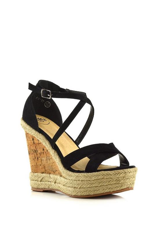 XY London 'Chance' Woven Strappy Wedge Heel Platform Sandals 2