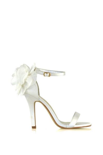 'Zola' Strappy Flower Bridal High Stiletto Heels