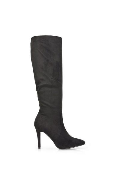 'Savvy' Pointed Toe Long Knee High Stiletto Heeled Boots