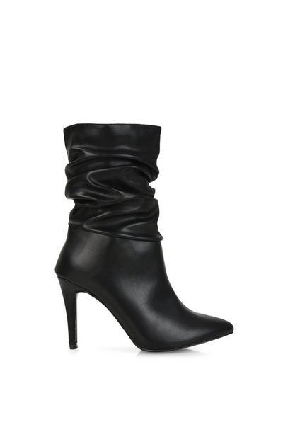 'Velma' Ruched Pointed Toe Stiletto High Heeled Ankle Boots