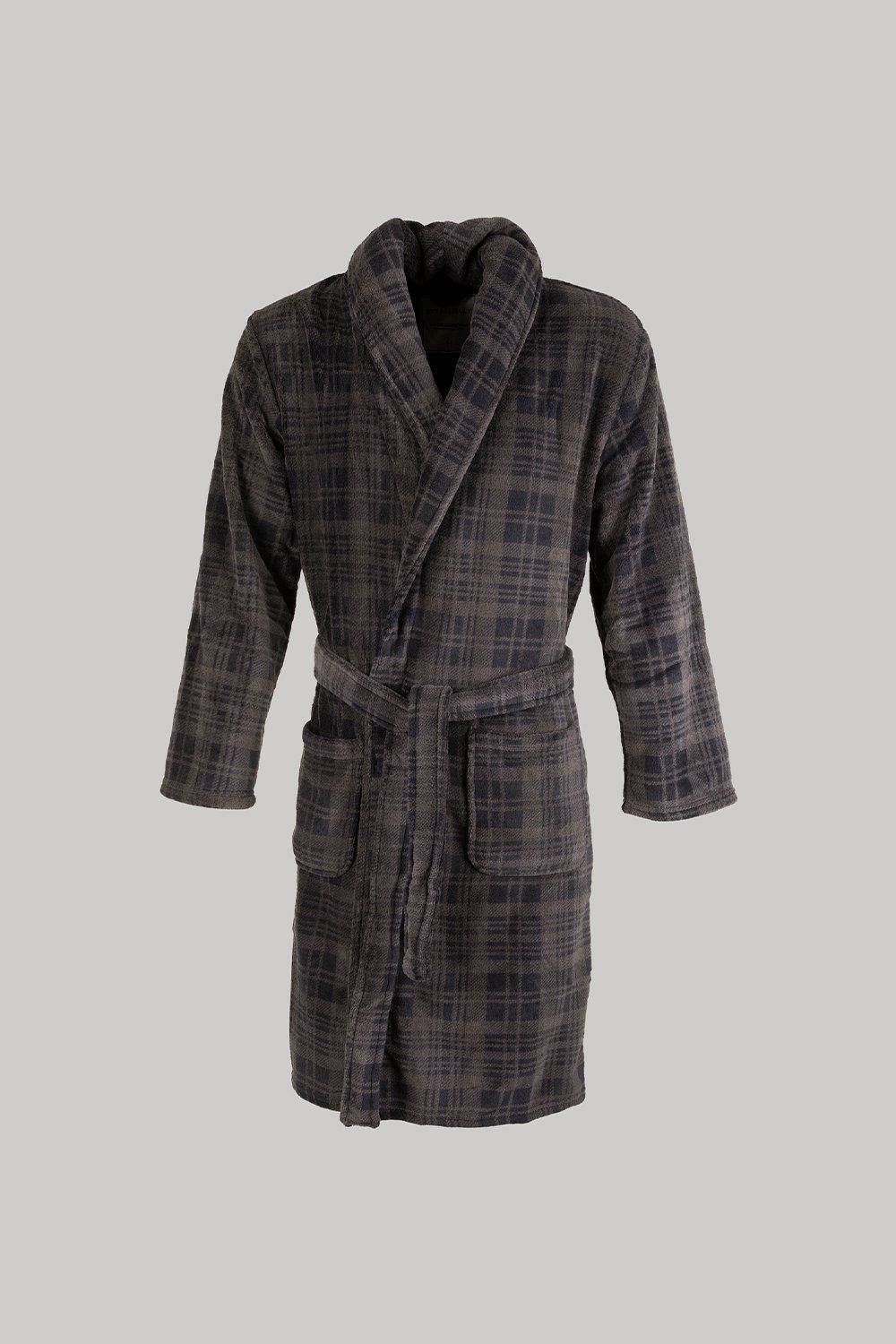 Black Check Dressing Gown