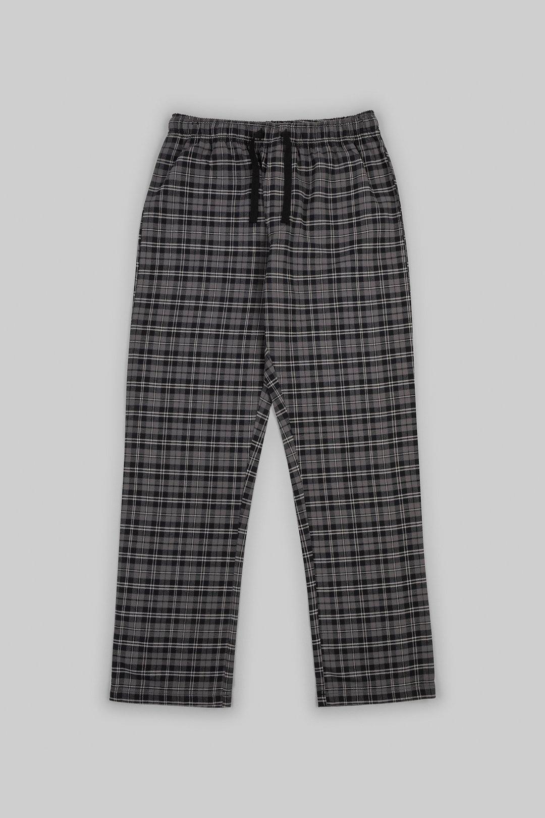 Black Check Cotton Pyjama Bottoms