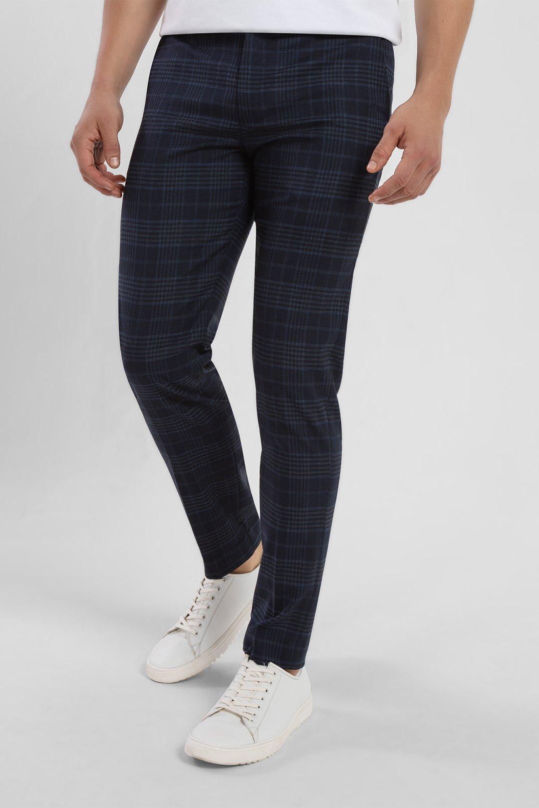 Men's Checked Smart Trousers | M&S