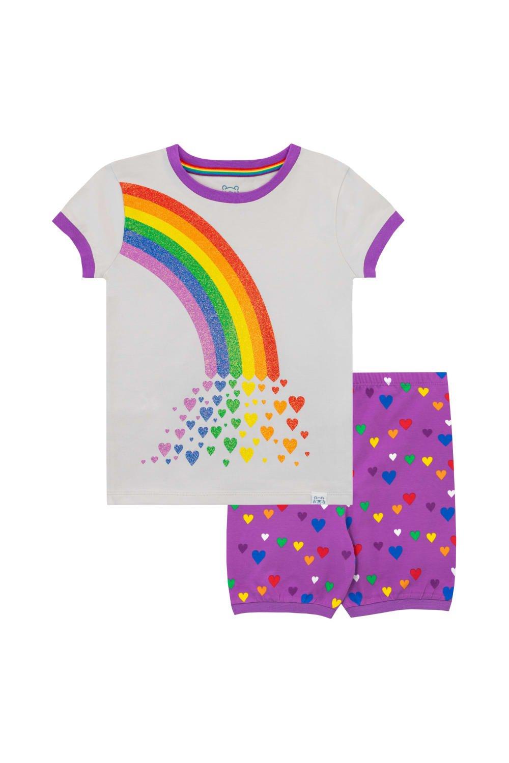 Heart Rainbow Cosy Snuggle Fit Short Pyjamas