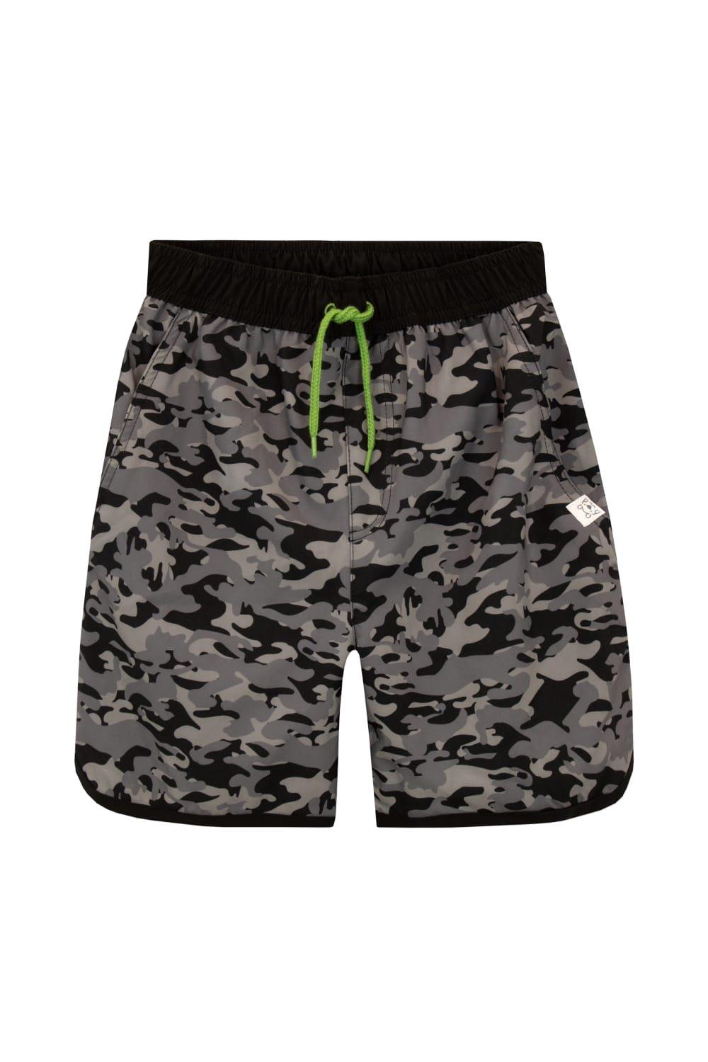 Camo Swim Shorts With Waist Pockets