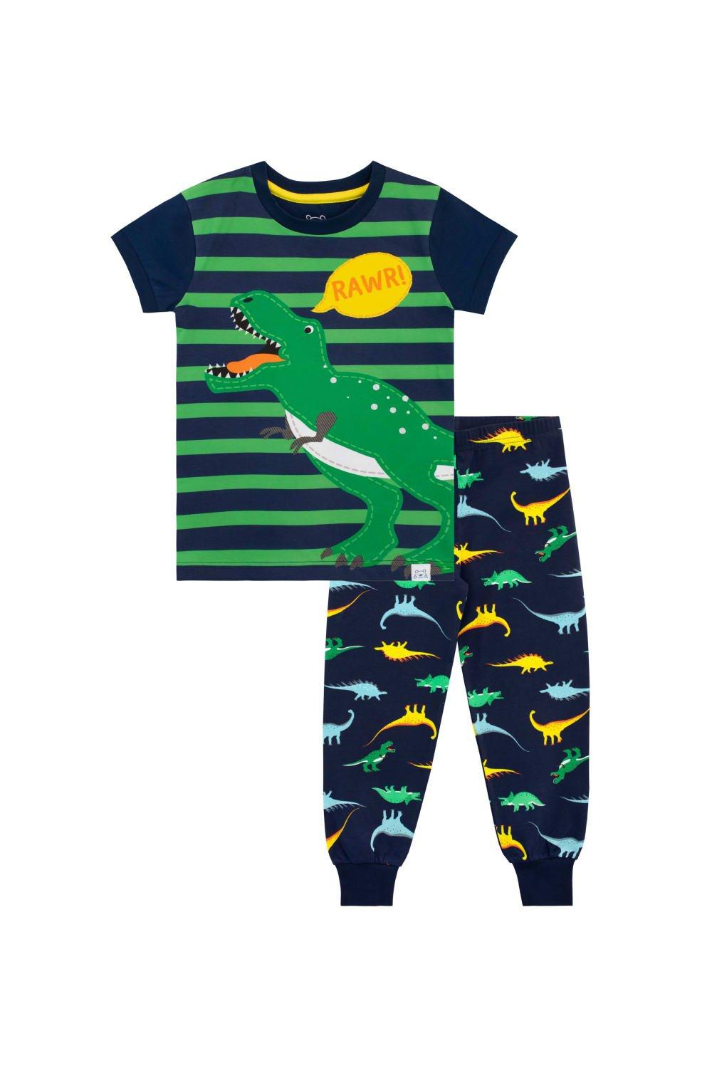 Stripey Dinosaur Cosy Snuggle Fit Pyjamas