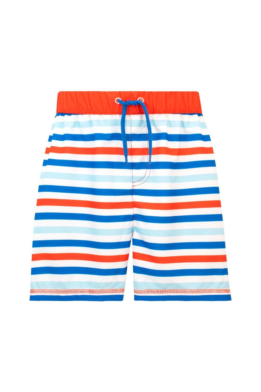 Stripe Swim Shorts With Back Pocket