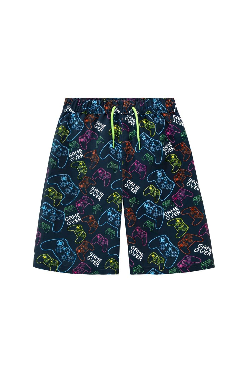 Gaming Console Swim Shorts With Back Pocket