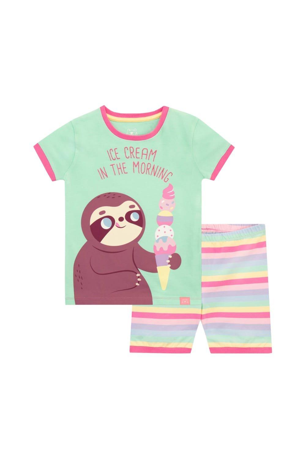 Sloth Ice Cream Rainbow Cosy Snuggle Fit Pyjamas