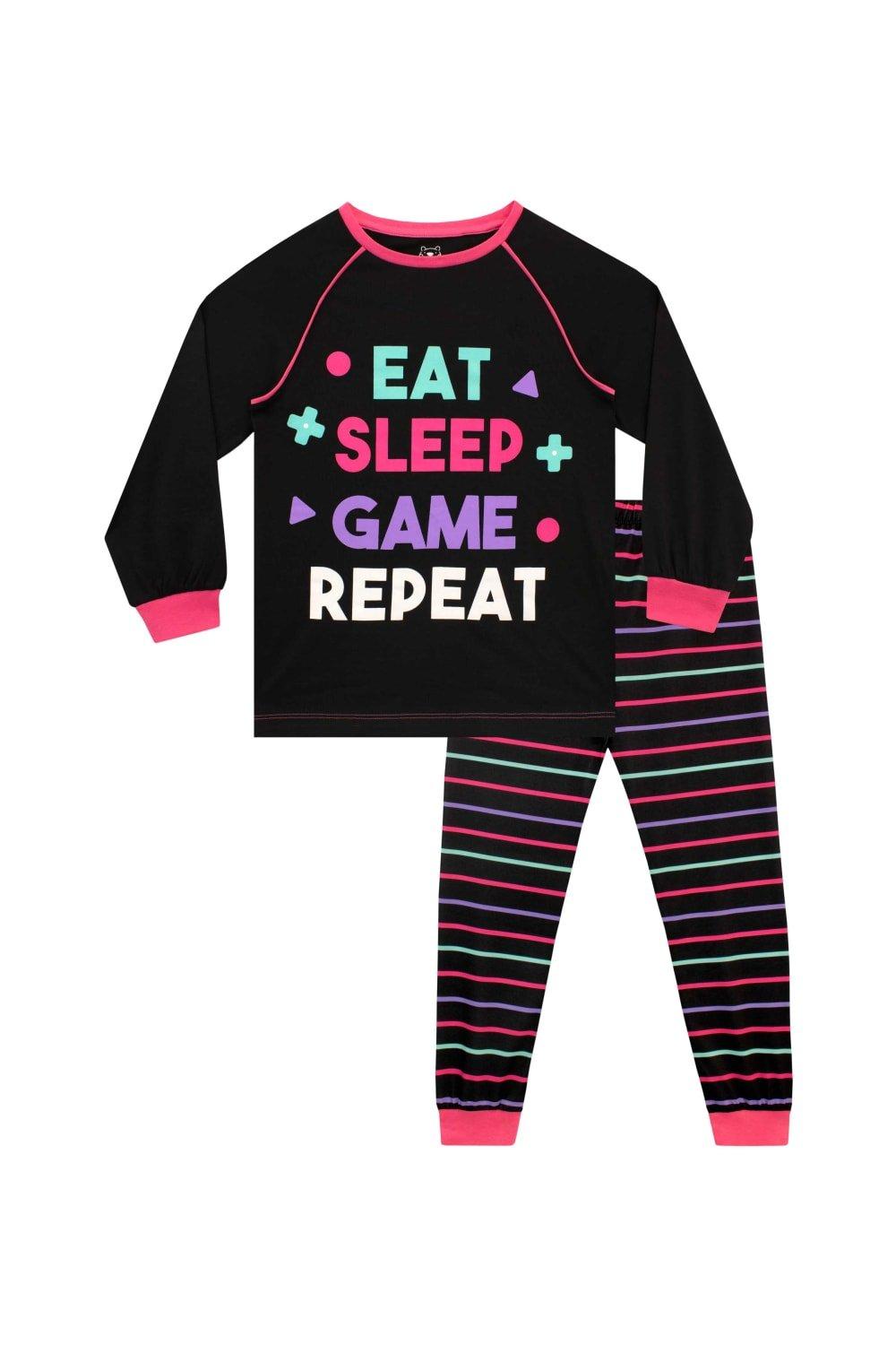 Eat Sleep Slogan Gaming Pyjamas