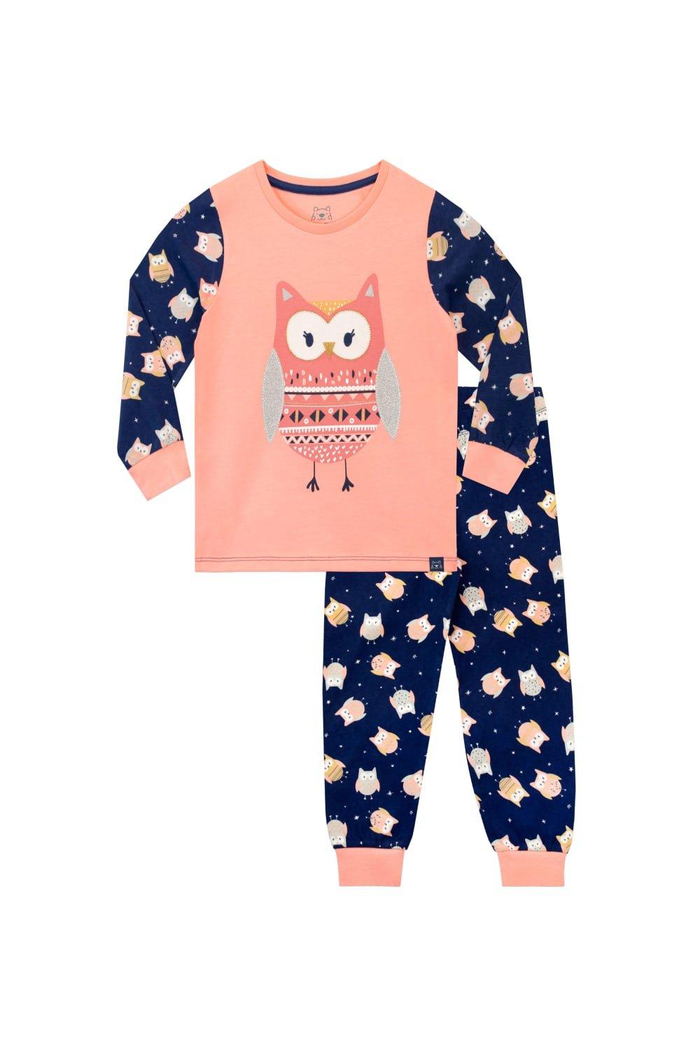 Glitter Owl Print Cosy Snuggle Fit Pyjamas