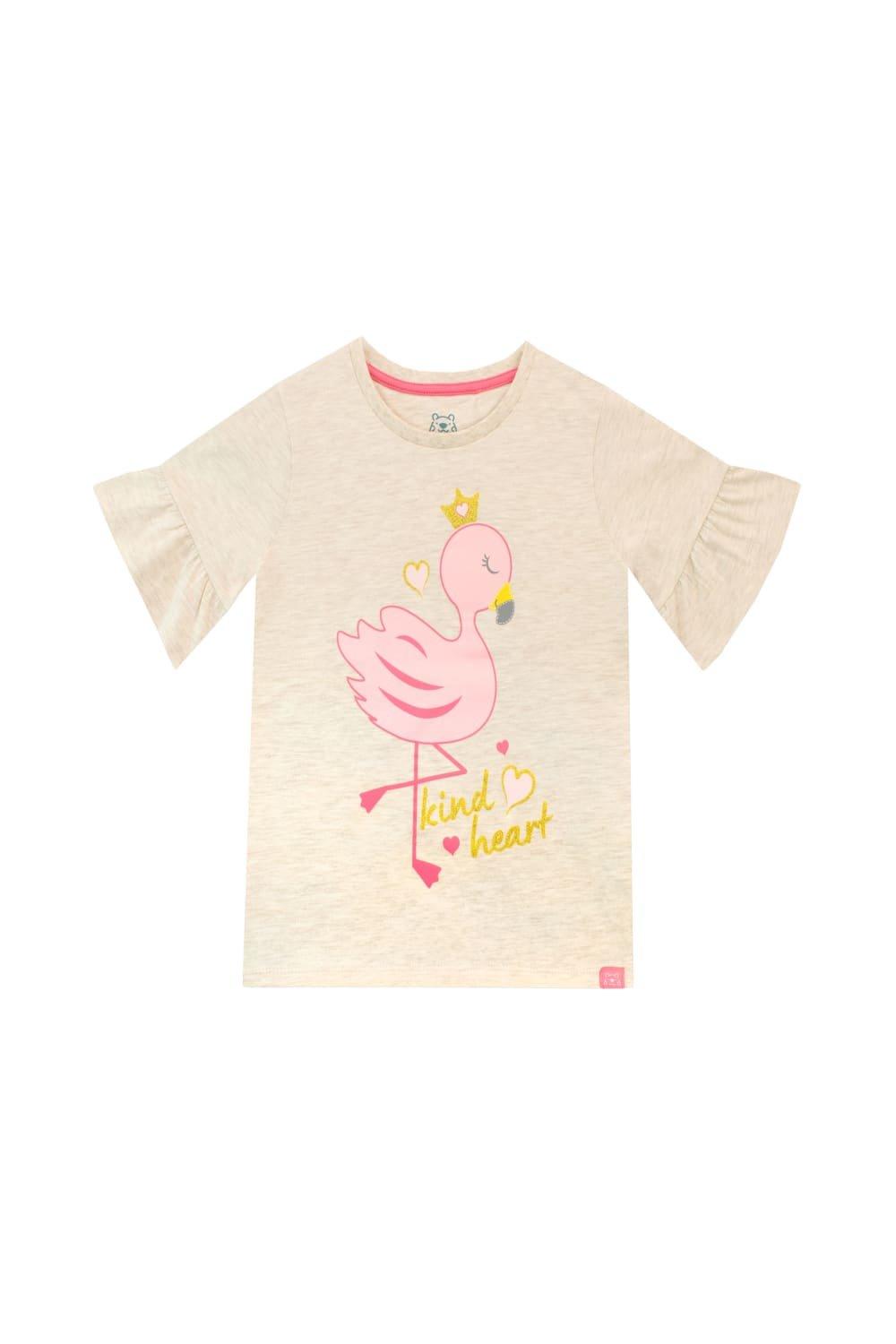 Glitter Kind Heart Flamingo T-Shirt