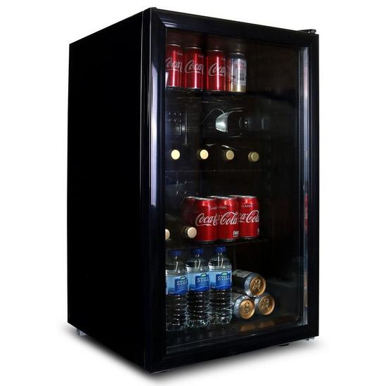 SIA Under Counter Drinks Fridge 118L Beer / Wine Cooler With Glass Door DC1BL 1