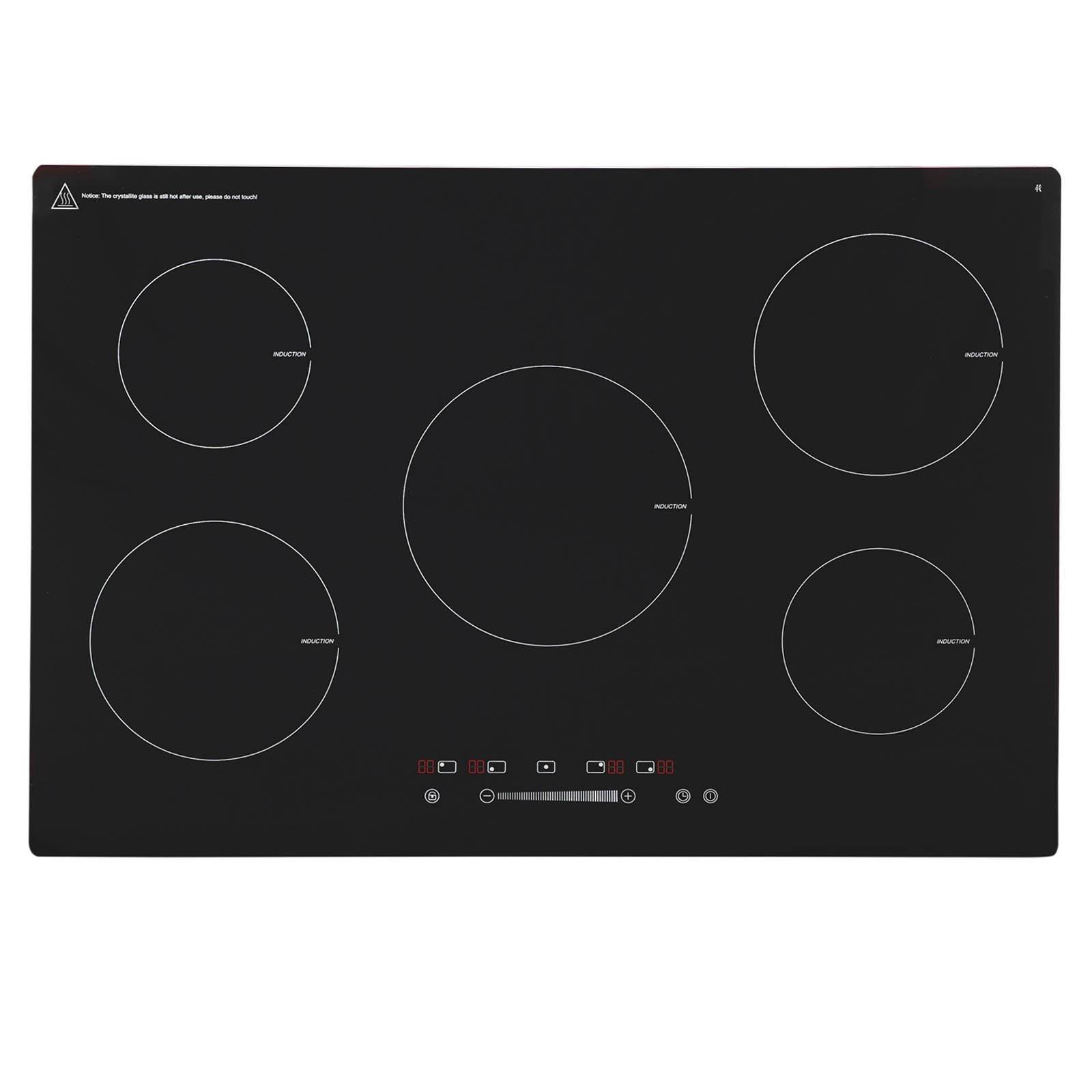 INDH75BL 75cm Black Touch Control 5 Zone Induction Hob With Child lock