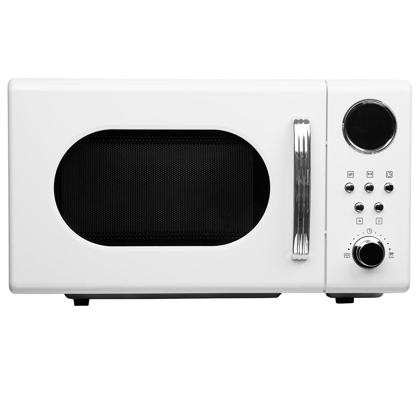 20L Retro Freestanding Microwave In White 700W SIA FRM20WH