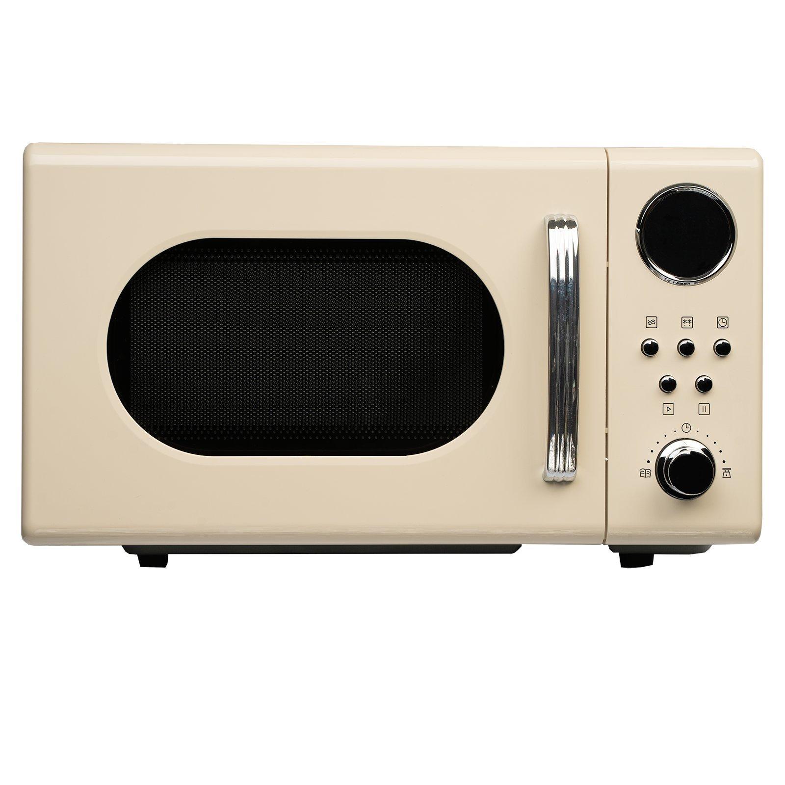 20L Retro Freestanding Microwave In Cream 700W SIA FRM20AP
