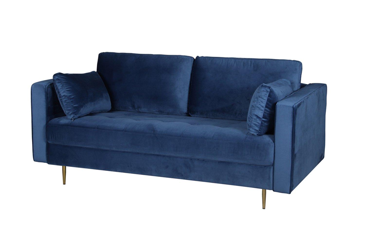Avery Velvet 2 Seater Sofa with 2 Scatter Cushions